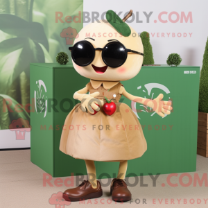 Tan Cherry mascottekostuum...