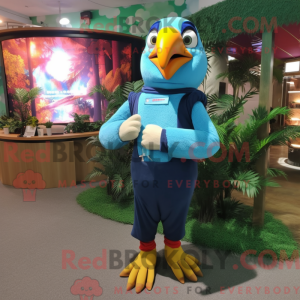 Himmelblå Toucan maskot...