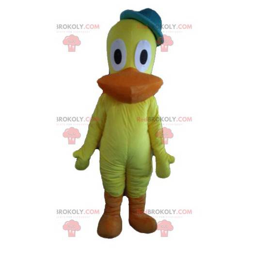 Yellow and orange duck mascot canary with a cap - Redbrokoly.com