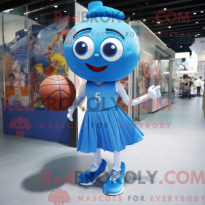 Blue Basketball Ball mascot...