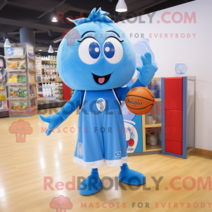 Blå Basketball Ball maskot...