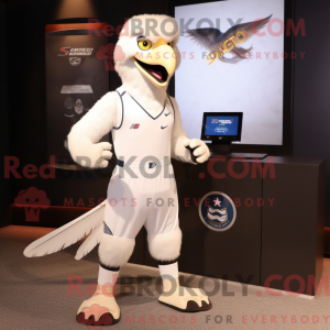 Hvit Falcon maskot drakt...