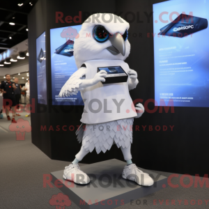 Hvid Falcon maskot kostume...