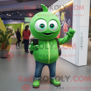 Green Plum mascot costume...