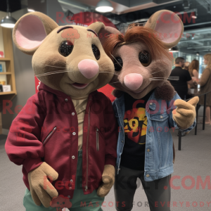 Maroon Rat maskotdraktfigur...