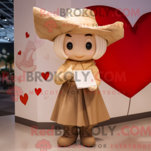 Beige Love Letter maskot...