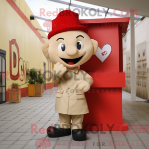 Beige Love Letter maskot...