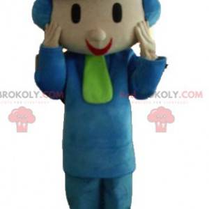 Child mascot dressed in winter clothes with a hat -