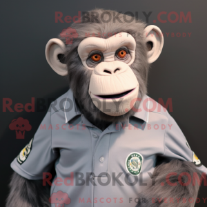 Mascotte de chimpanzé gris...