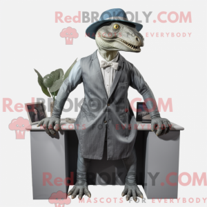 Grå Iguanodon maskot...