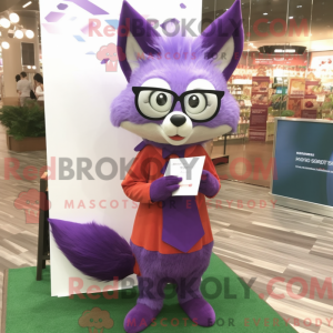 Purple Fox-mascottekostuum...