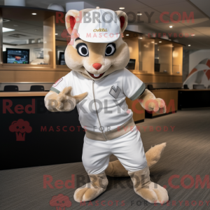 Hvid Chipmunk maskot...