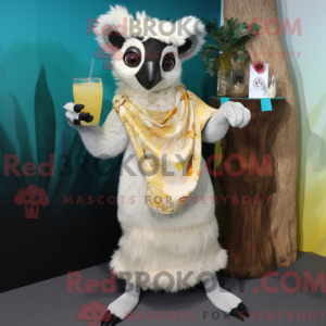 Crème Lemur mascottekostuum...