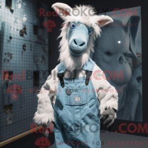 Blå angora geit maskot...