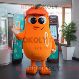Máscara de telefone laranja...
