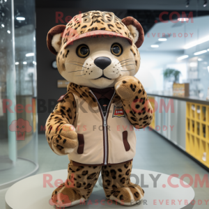 Mascotte de Léopard marron...