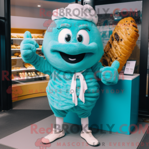 Cyan Croissant maskot...