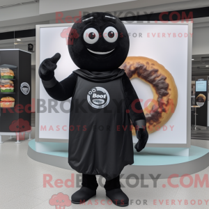 Black Bagels mascot costume...