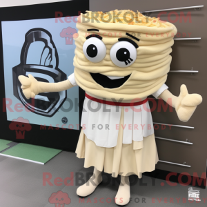 Beige Ramen maskot kostume...