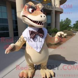 Beige Utahraptor mascot...