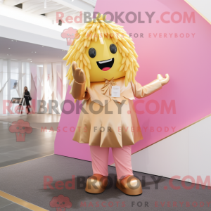 Goldrosa Maskottchenkostüm...