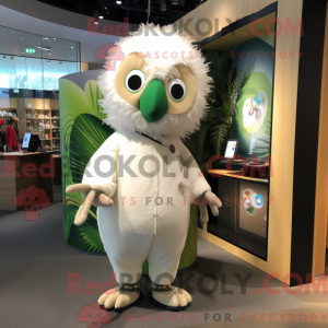 Hvid Kiwi maskot kostume...