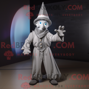 Grå tryllekunstner maskot...