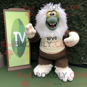 Olive Yeti mascot costume...