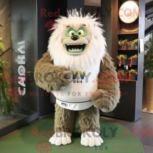 Olive Yeti maskotdraktfigur...