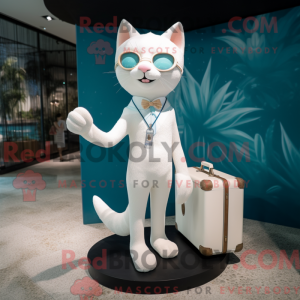 Máscara de gato branco com...