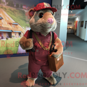 Maroon Guinea Pig maskot...