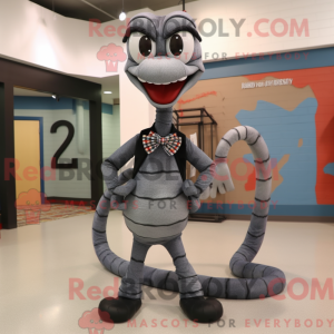 Grå Snake maskot kostume...