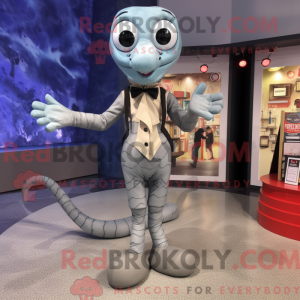 Grå Snake maskot kostume...