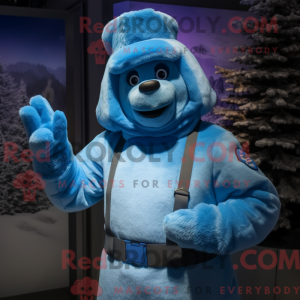 Blue Soldier mascot costume...