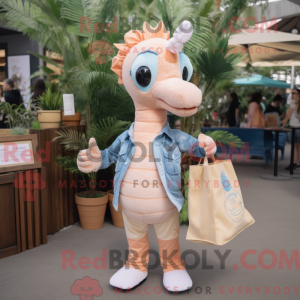 Peach Sea Horse maskot...