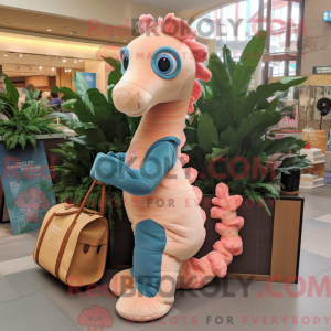 Peach Sea Horse maskot...