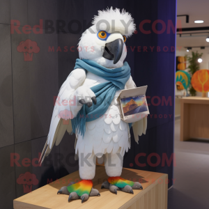 Hvid Macaw maskot kostume...