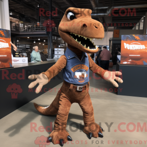 Brun Allosaurus maskot...