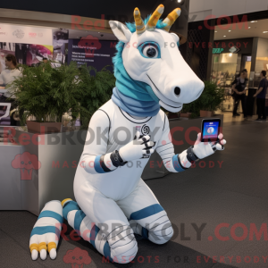 Wit Quagga-mascottekostuum...