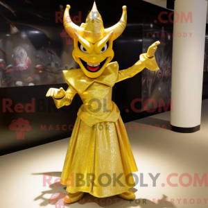 Gold Devil-maskotdraktfigur...