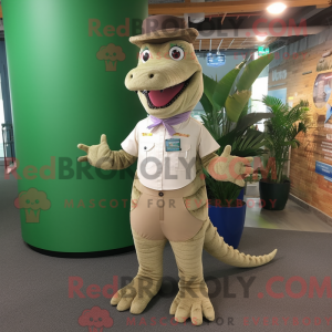 Beige Crocodile mascot...