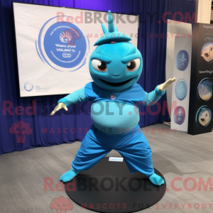 Blauw Gyro-mascottekostuum...
