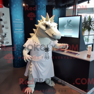 Hvid Ankylosaurus maskot...