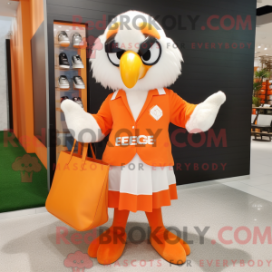 Orange Eagle maskot kostume...