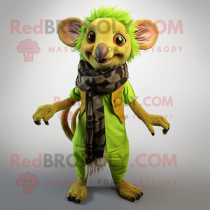 Lime Green Aye-Aye mascotte...