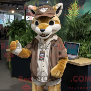 Tan Lynx mascot costume...