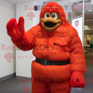 Red Sasquatch mascot...