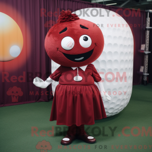Maroon golfbold maskot...