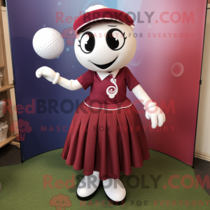 Maroon Golf Ball mascot...