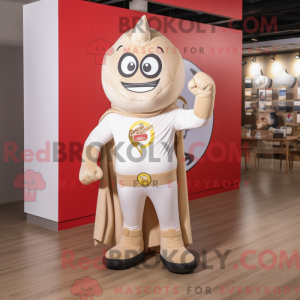 Beige Superhero mascot...